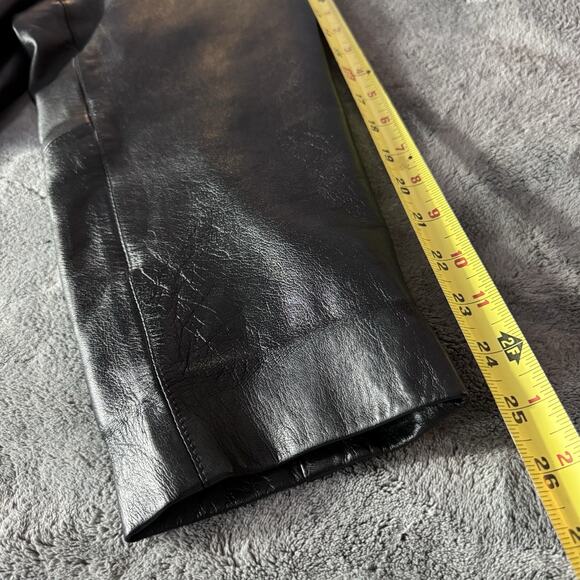 VTG Style & Co Women’s Black Genuine Leather Jacket Size 20W Y2K Quiet Luxury - Picture 7 of 11